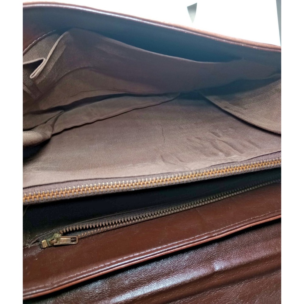 Vintage Saks 5th Avenue Brown Leather Shoulder Bag – Gold Tone Buckle Crossbody - Picture 5 of 9